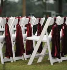 Red Sashes on White Chair