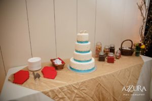 Red and Light Blue Wedding